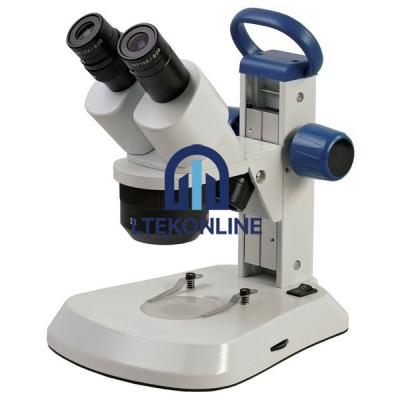 Stereo Microscope with Objectives, Rechargeable LED Illumination Stereo Microscope